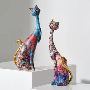 Esculturas Decorativas Gatos Estilo Europeu em Resina