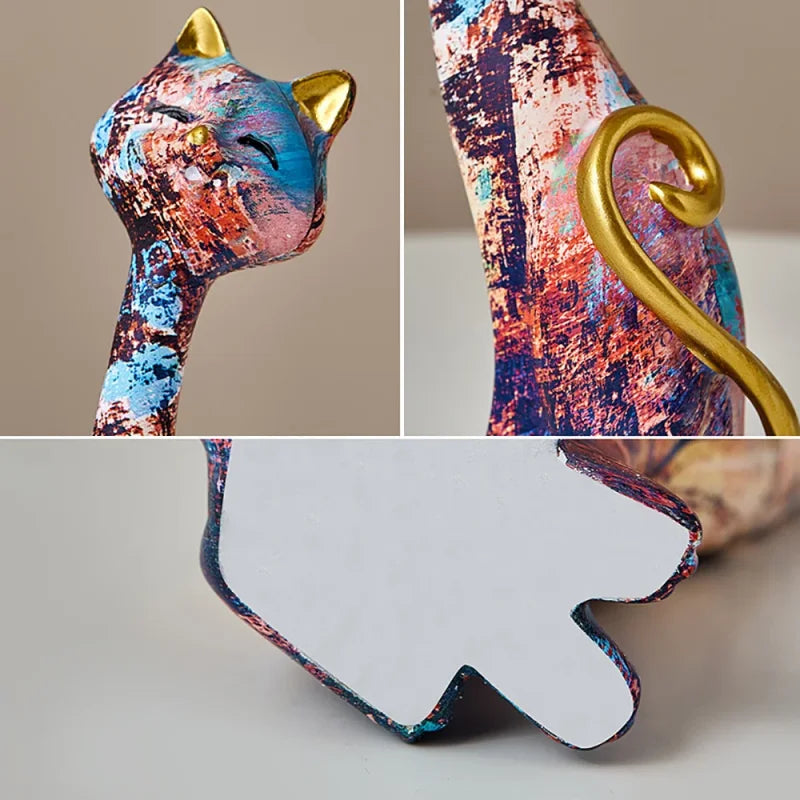 Esculturas Decorativas Gatos Estilo Europeu em Resina