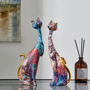 Esculturas Decorativas Gatos Estilo Europeu em Resina