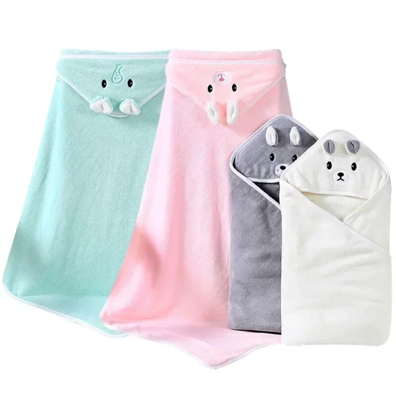 Toalha com Capuz Toque Suave para Recém Nascido Bambino