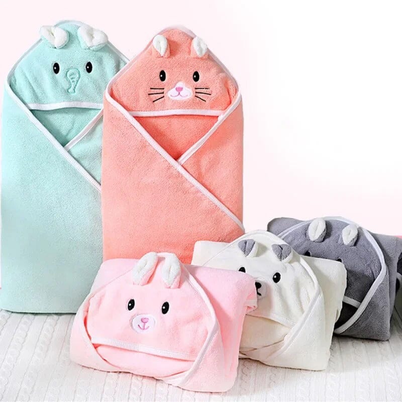 Toalha com Capuz Toque Suave para Recém Nascido Bambino
