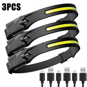 Lanterna de Cabeça Recarregável USB - Compre 2 Leve 3
