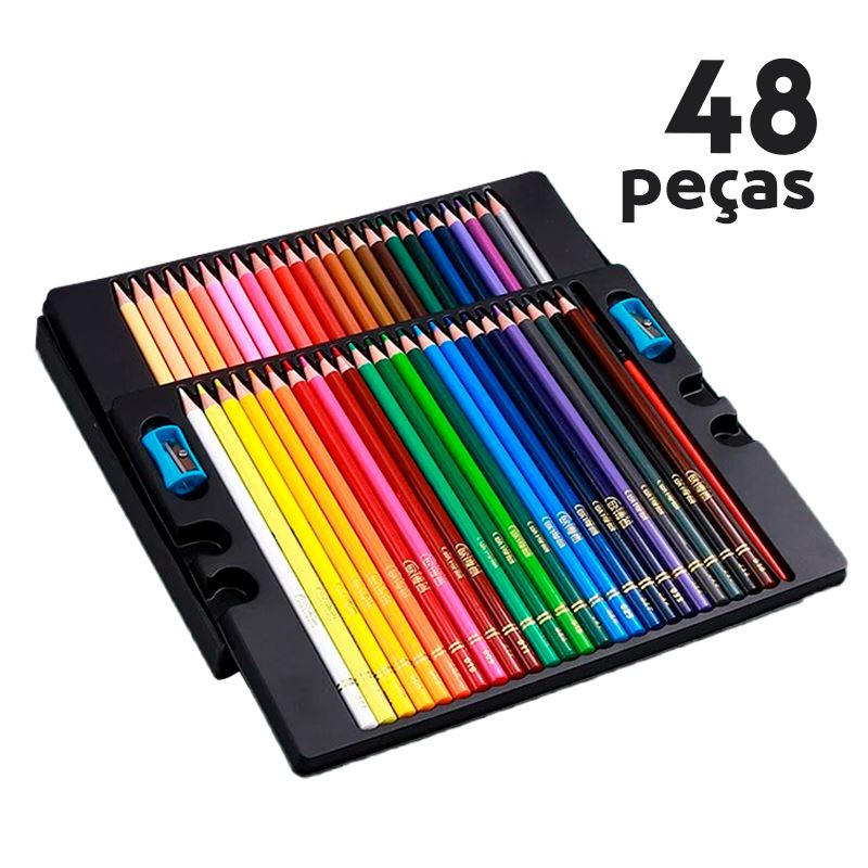 Conjunto Profissional de Lápis de Cor Aquarela com Estojo