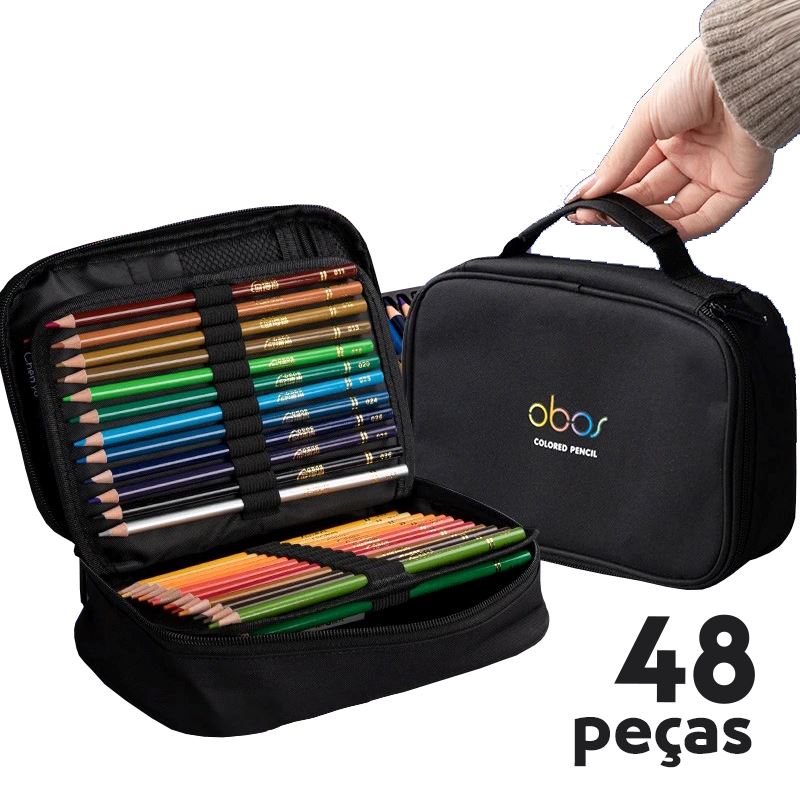 Conjunto Profissional de Lápis de Cor Aquarela com Estojo