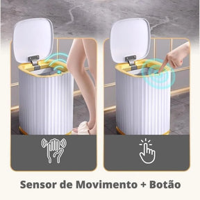 Lixeira para Banheiro e Cozinha Automática com Sensor Inteligente