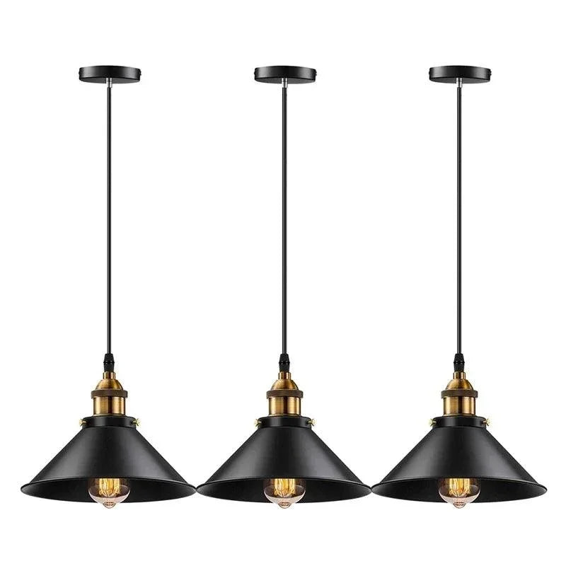 Luminárias Pendentes de Ferro Vintage Preto Estilo Nórdico