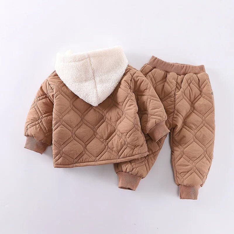 Conjunto de Inverno Infantil Jaqueta com Capuz + Calça