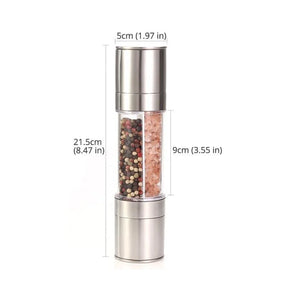 Moedor de Pimenta e Temperos Manual Inox 2 em 1