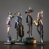 Ornamento Vintage de Instrumentos Musicais em Resina