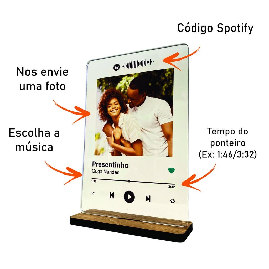 Placa Spotify Interativa - Personalize a sua - ÚLTIMAS UNIDADES - Tudo Tem