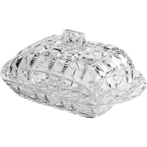 Prato para Queijo e Manteiga em Vidro Transparente de Luxo