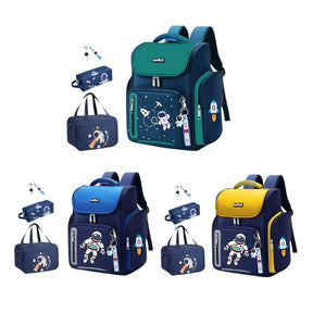 Conjunto Mochila Infantil Astronauta Ortopédica Impermeável