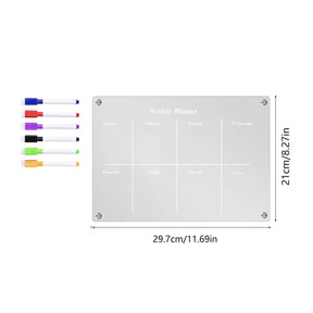 Quadro de Planejamento Semanal em Acrílico