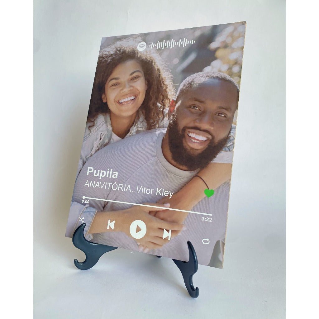 Quadro Placa Spotify Interativa - Personalizada - Com Suporte - Tudo Tem