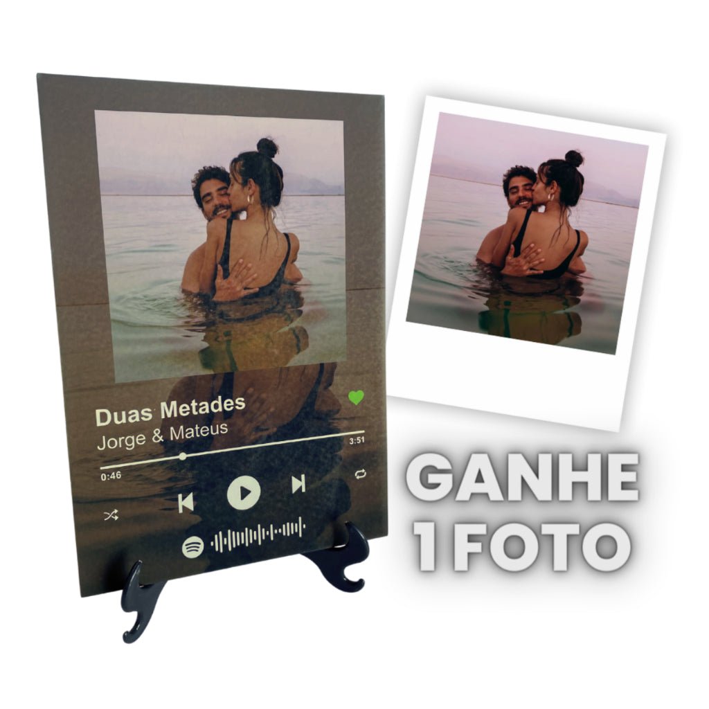 Quadro Placa Spotify Interativa - Personalizada - Com Suporte - Tudo Tem