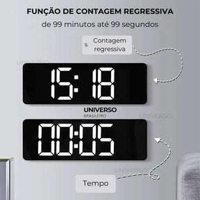 Relógio de Parede Digital LED - Minz