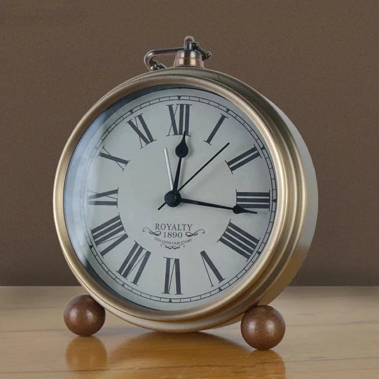 Relógio Despertador de Arte Europeia Vintage