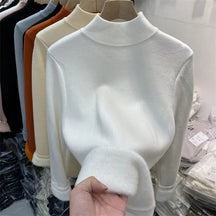 Sweater Peluciada Térmica Gola Média
