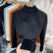 Sweater Peluciada Térmica Gola Média