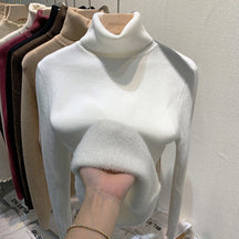 Sweater Peluciado Térmica Gola Alta