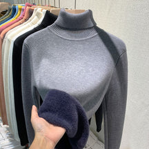 Sweater Peluciado Térmica Gola Alta
