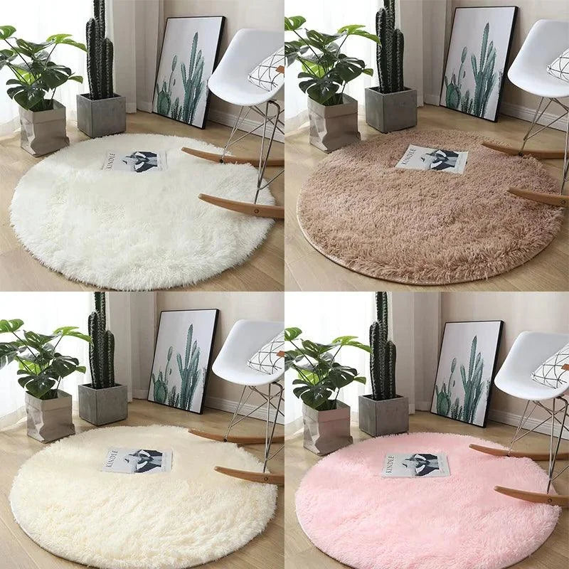 Tapete Felpudo Redondo Antiderrapante Fluffy