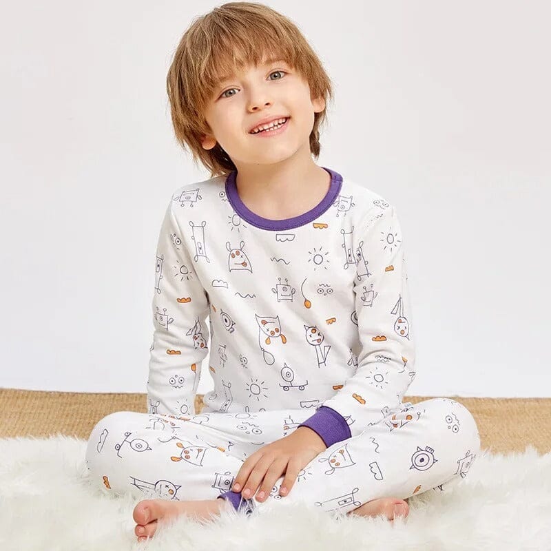 Pijama Infantil Manga Longa em Algodão