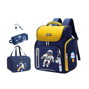 Conjunto Mochila Infantil Astronauta Ortopédica Impermeável